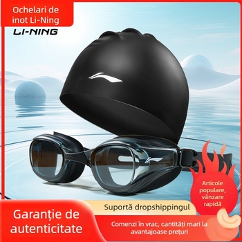 Li Ning ochelari de înot antifog, impermeabili, cu lentile din policarbonat – șapcă de înot inclusă