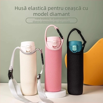 Husă universală pentru pahar din PU cu izolație termică, protecție la arsuri și la căderi, portabilă