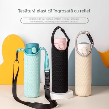 Husă universală pentru pahar din PU cu izolație termică, protecție la arsuri și la căderi, portabilă