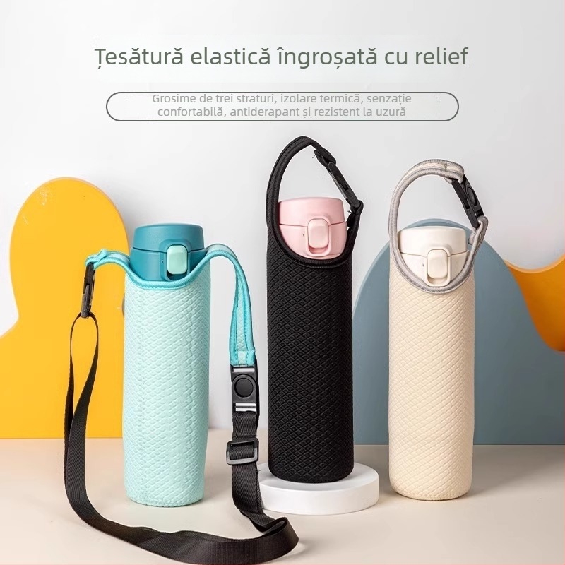 Husă universală pentru pahar din PU cu izolație termică, protecție la arsuri și la căderi, portabilă