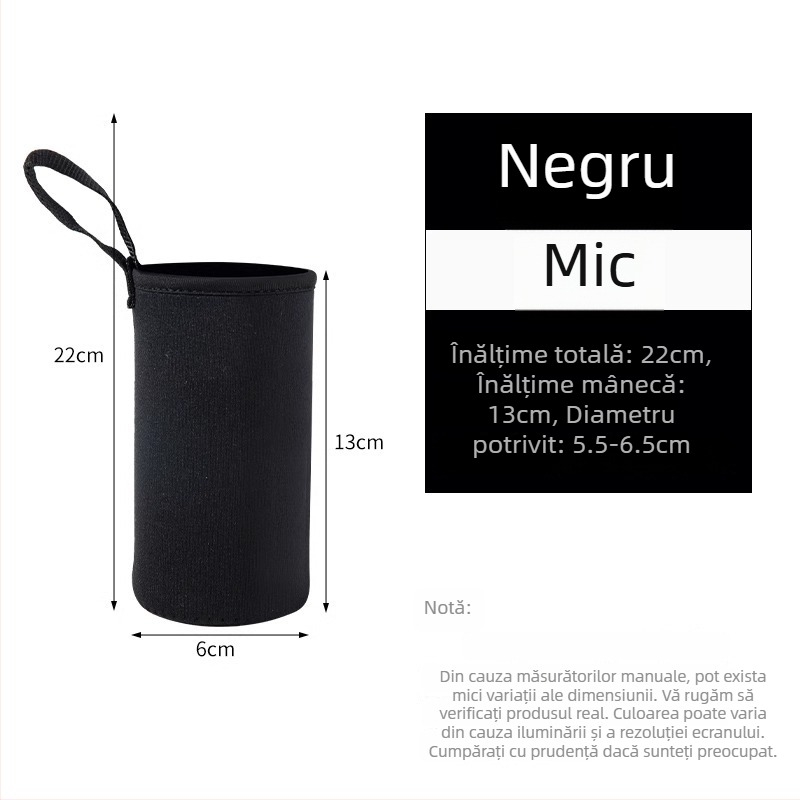 Husă universală pentru pahar din PU cu izolație termică, protecție la arsuri și la căderi, portabilă