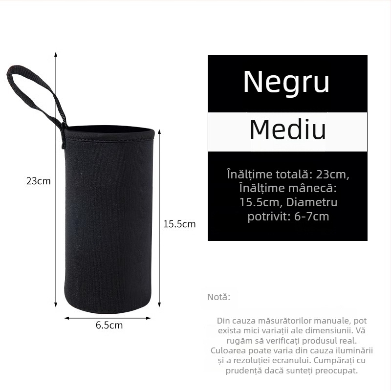 Husă universală pentru pahar din PU cu izolație termică, protecție la arsuri și la căderi, portabilă