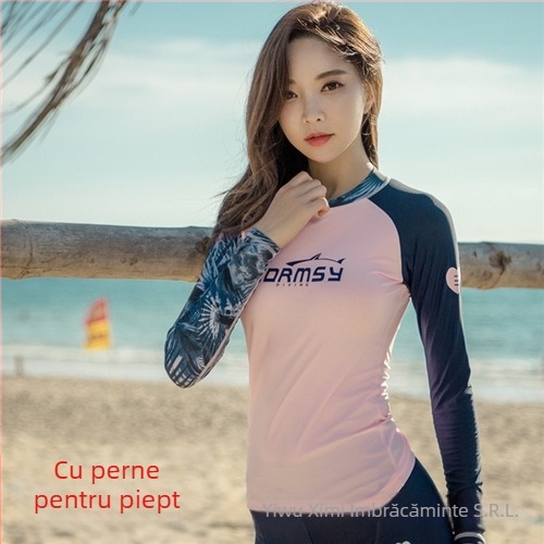 Costum de baie pentru scufundări pentru femei Langchen, nylon, protecție UV, imprimeu digital