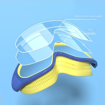 Youyou Set ochelari de înot pentru copii cu şapcă – lentile PC, anti ceață, impermeabili, ramă mare