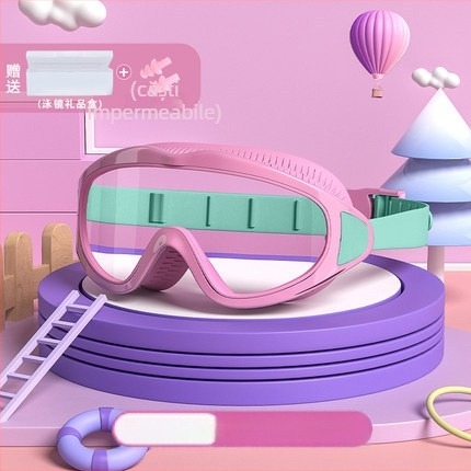 Youyou Set ochelari de înot pentru copii cu şapcă – lentile PC, anti ceață, impermeabili, ramă mare