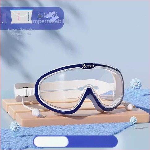 Youyou Set ochelari de înot pentru copii cu şapcă – lentile PC, anti ceață, impermeabili, ramă mare