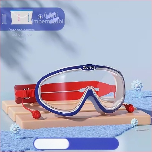 Youyou Set ochelari de înot pentru copii cu şapcă – lentile PC, anti ceață, impermeabili, ramă mare