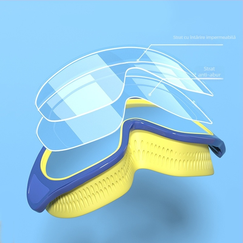 Youyou Set ochelari de înot pentru copii cu şapcă – lentile PC, anti ceață, impermeabili, ramă mare