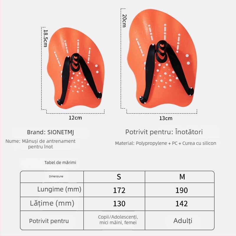 Paletă de mână pentru înot, antrenament – material PPE, origine Zhejiang, brand Sioweymu
