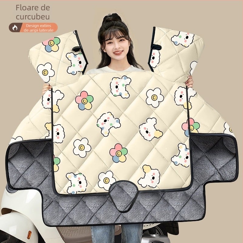 Husa PVC anti-vânt pentru vehicule electrice și motociclete cu baterie – universală, neimpermeabilă, deschidere manuală