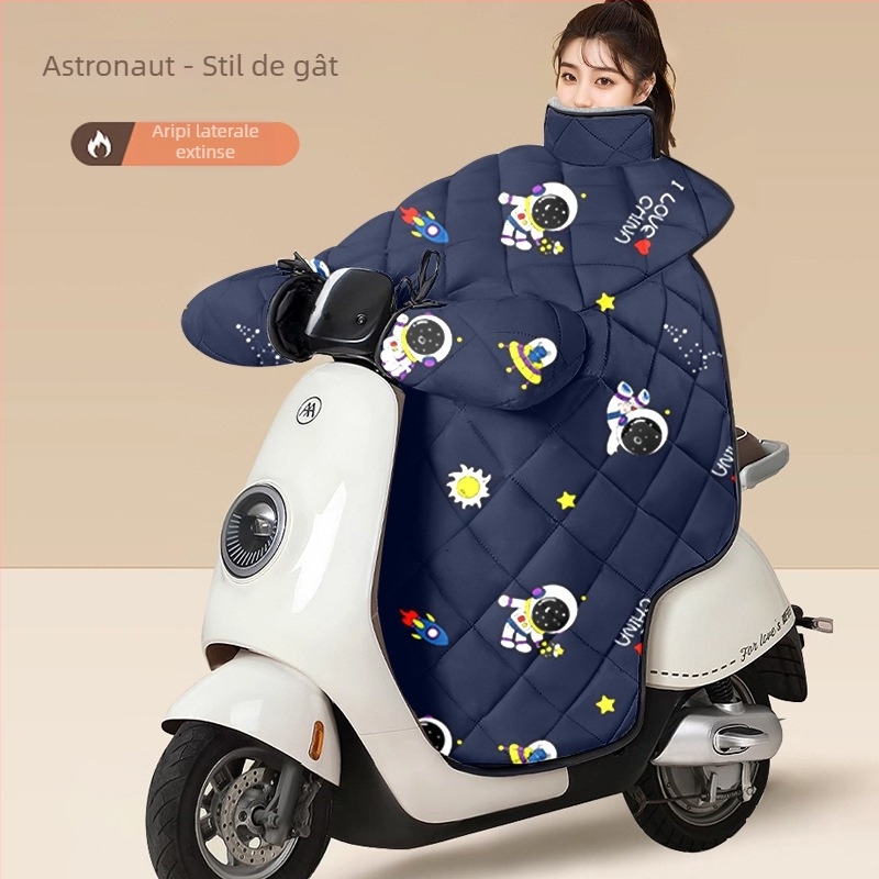 Husa PVC anti-vânt pentru vehicule electrice și motociclete cu baterie – universală, neimpermeabilă, deschidere manuală