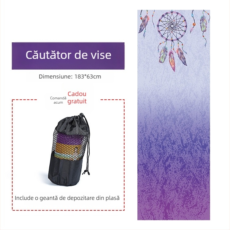 Prosop pentru covor de yoga - fibră ultra-fină, grosime 3 mm, greutate 480 g, personalizabil