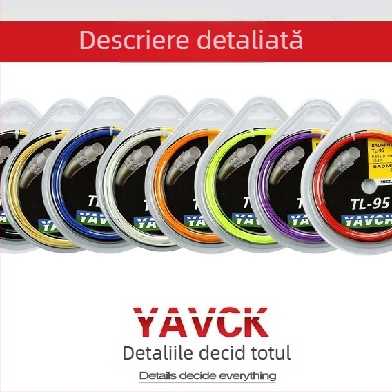 YAVCK Tl9565 șnur pentru rachetă de badminton – fibre sintetice de mătase, elasticitate mare, pentru antrenamente și competiții