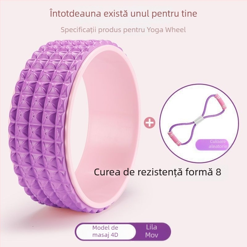 Roata de yoga pentru deschiderea spatelui – pentru începători, yoga și pilates (Material: Altul)