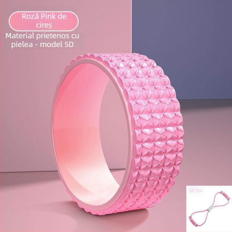 Roata de yoga pentru deschiderea spatelui – pentru începători, yoga și pilates (Material: Altul)