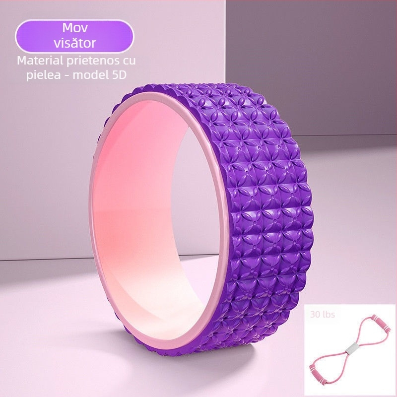 Roata de yoga pentru deschiderea spatelui – pentru începători, yoga și pilates (Material: Altul)