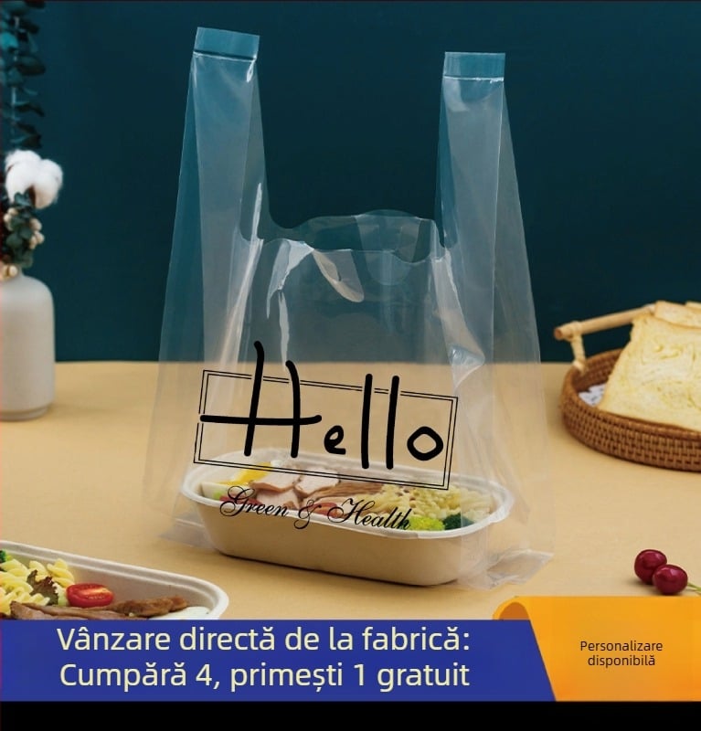 Geantă transparentă de unică folosință pentru fructe și deserturi pentru livrare, grosime dublă 8 fibre, origine Anhui, capacitate zilnică 100000