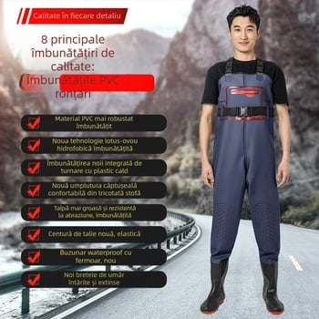 Îmbrăcăminte de pescuit impermeabilă, cu pantaloni de apă integrați, unisex, rezistentă la abraziune, pentru toate anotimpurile