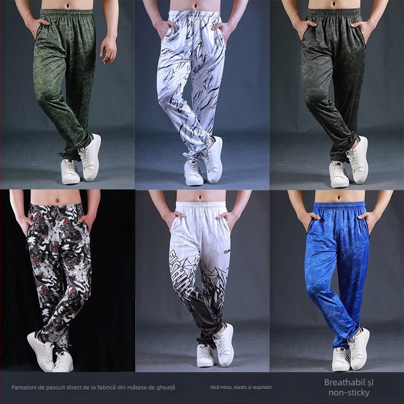 Pantaloni de pescuit din Ice Silk – Camuflați, Protecție solară, Respirabili, Uscare rapidă, Unisex