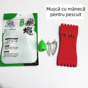 Set de cârlige pentru pescuit la muște pentru începători, năluci în stil minnow, cârlige de mansetă, cârlige de muște și accesoriu pentru cap cu paiete