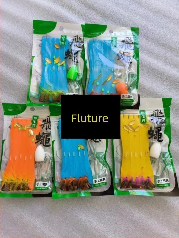 Set de cârlige pentru pescuit la muște pentru începători, năluci în stil minnow, cârlige de mansetă, cârlige de muște și accesoriu pentru cap cu paiete