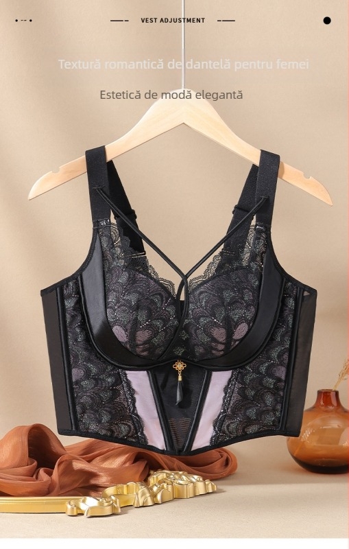 Sutien dantelat reglabil cupe complete, bretele detașabile, cupe din nailon, căptușeală din viscoză, material principal poliester 50-70%.
