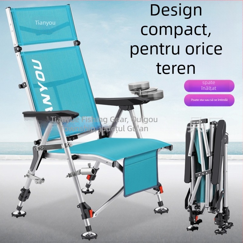 Scaun de pescuit, stil european, pliabil, portabil, pentru toate terenurile — oțel carbon, Tianyou