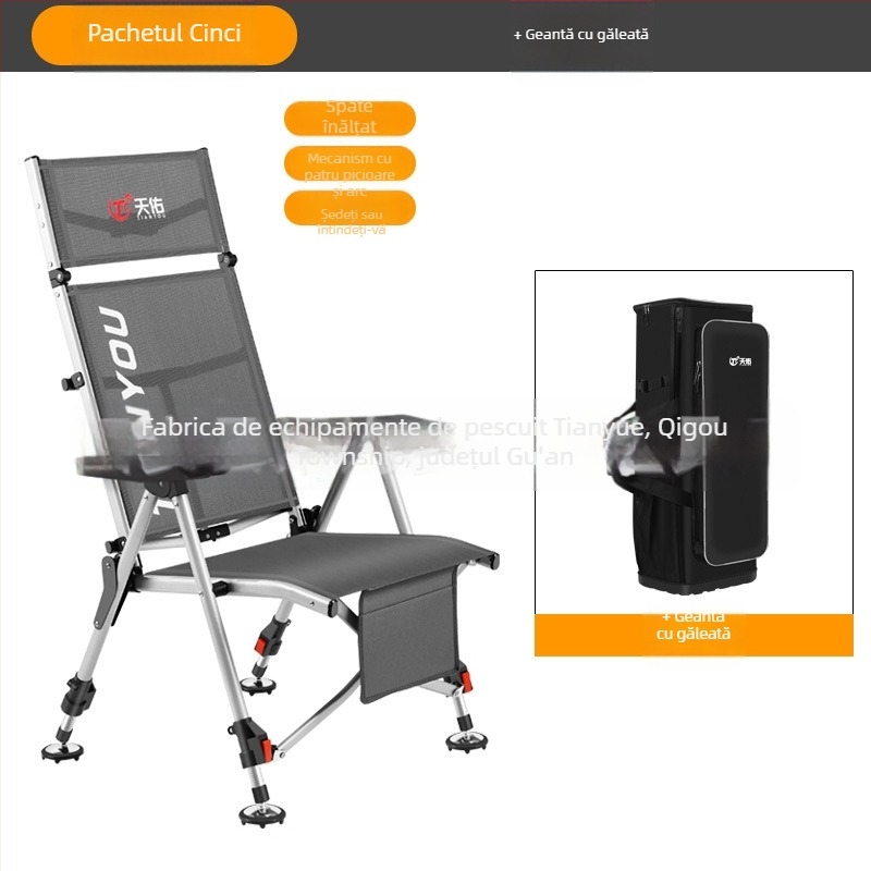 Scaun de pescuit, stil european, pliabil, portabil, pentru toate terenurile — oțel carbon, Tianyou
