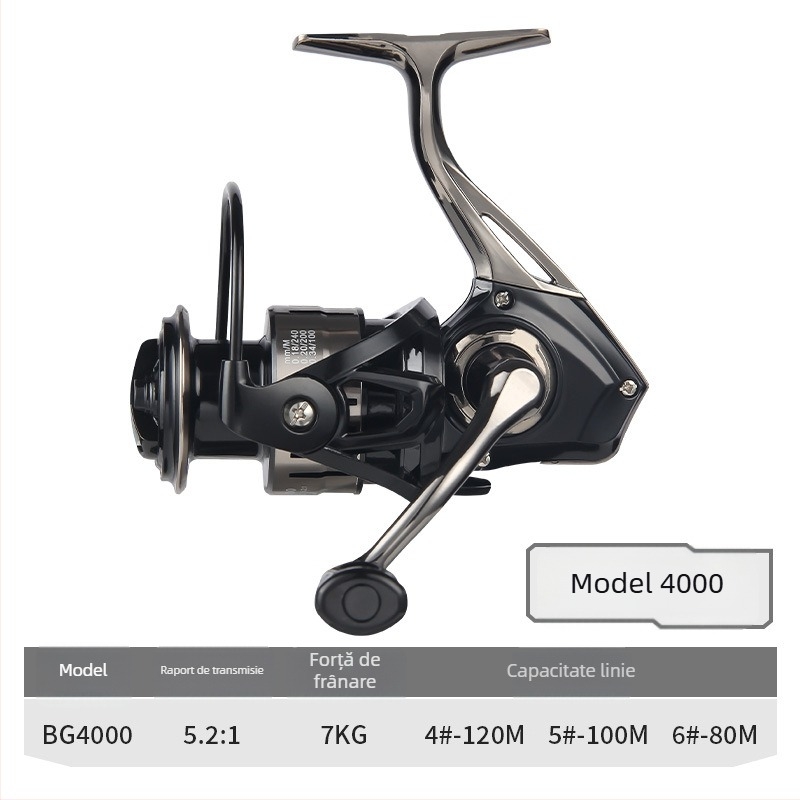 HAUT TON mulinetă de pescuit spinning din metal integral, pentru aruncări lungi, rezistentă la apă sărată