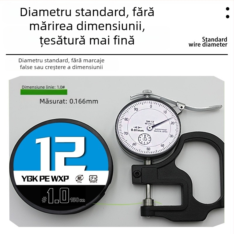 Linie principală PE, 12 fire, pentru năluci, ultra netedă, 10–100 lb, ygk pe wxp