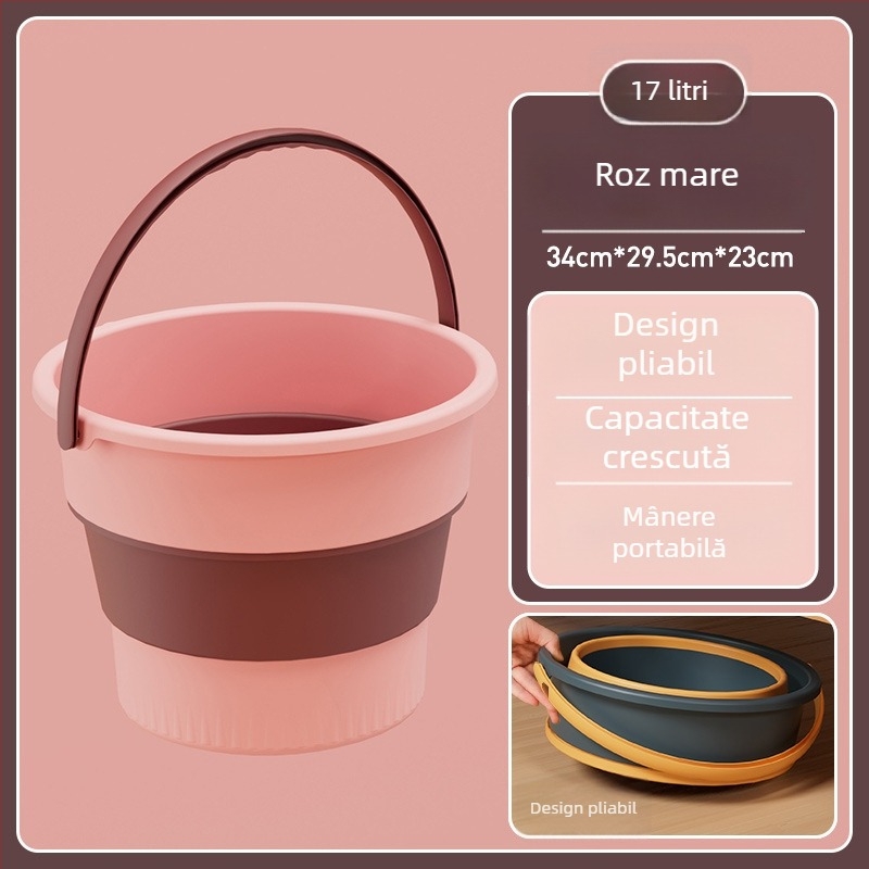 Găleată pliabilă pentru exterior - găleată din plastic PP, portabilă, Xin cong, lansată în 2023, 0,1 kg