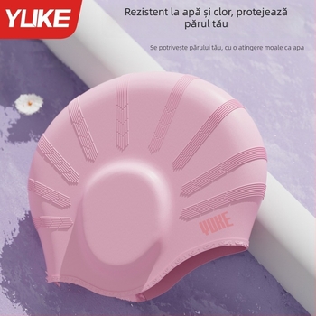 Șapcă de înot din silicon pentru adulți cu protecție pentru urechi – set șapcă + ochelari de înot, circumferință mărită a capului