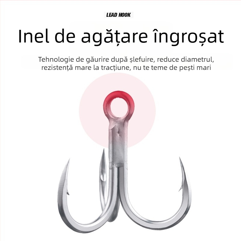 Cârlig de ancoră pentru pescuit maritim BKK, model 6071-4X-HG, cu trei cârlige, întărire de patru ori, anticoroziv