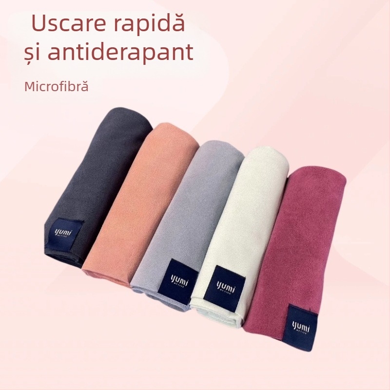 Prosop de yoga, dublu fațetat, cu textură periată pe ambele fețe, absorbant de transpirație, antiaderent, uscare rapidă (Material: microfibră; Categoria: prosop de yoga cu două fețe; Absorbant; Antiderapant; Uscare rapidă)