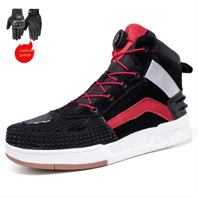 Pantofi motocicletă din piele naturală, unisex, impermeabili, antiderapante, rezistenți la abraziune, absorbție a șocurilor, perforație rezistentă