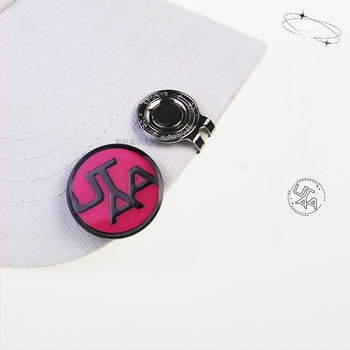 Clip pentru șapcă de golf cu marker magnetic pentru minge, aliaj de zinc magnet, design detașabil cu trifoi cu patru foi, etichetă privată personalizabilă