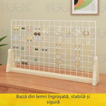 Raft de afișaj pentru bijuterii, de masă, din lemn, rezistent la praf, stil pastoral, pentru bijuterii