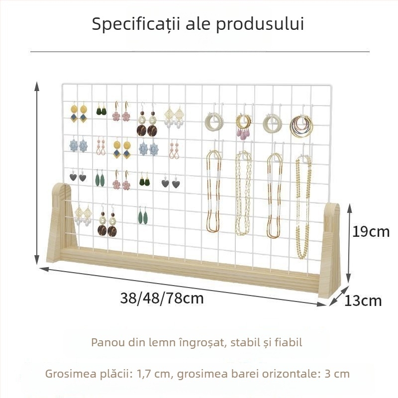 Raft de afișaj pentru bijuterii, de masă, din lemn, rezistent la praf, stil pastoral, pentru bijuterii
