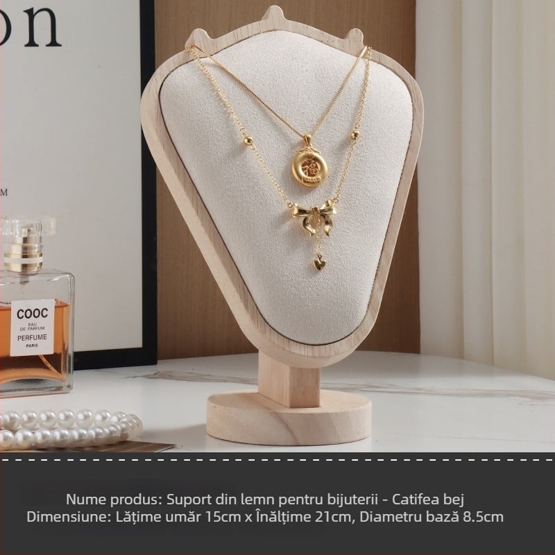 Suport de expunere pentru bijuterii, textil nețesut, instalare pe birou, multifuncțional