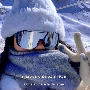 Ochelari de ski pentru zăpadă montană – Protecție împotriva vântului, Protecție UV, Protecție împotriva prafului, Material PC, Strat unic
