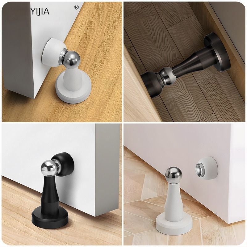 Stopper de ușă Yi Jia MX-109, aliaj de zinc, suprafață electroplacată, montaj pe perete, acționare manuală, stil modern minimalist