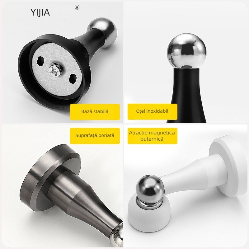 Stopper de ușă Yi Jia MX-109, aliaj de zinc, suprafață electroplacată, montaj pe perete, acționare manuală, stil modern minimalist