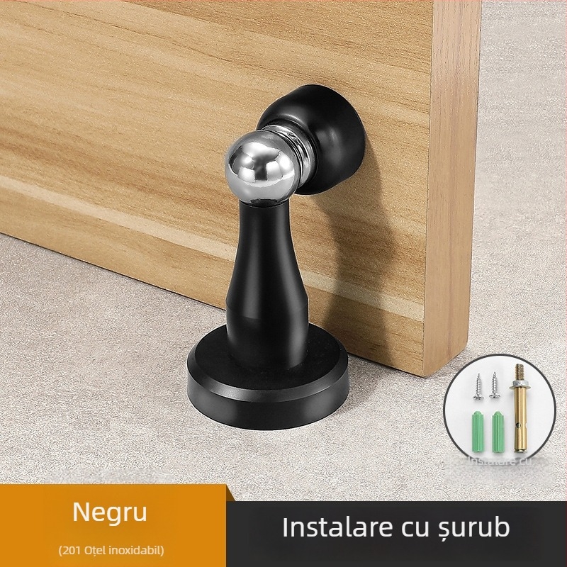 Stopper de ușă Yi Jia MX-109, aliaj de zinc, suprafață electroplacată, montaj pe perete, acționare manuală, stil modern minimalist