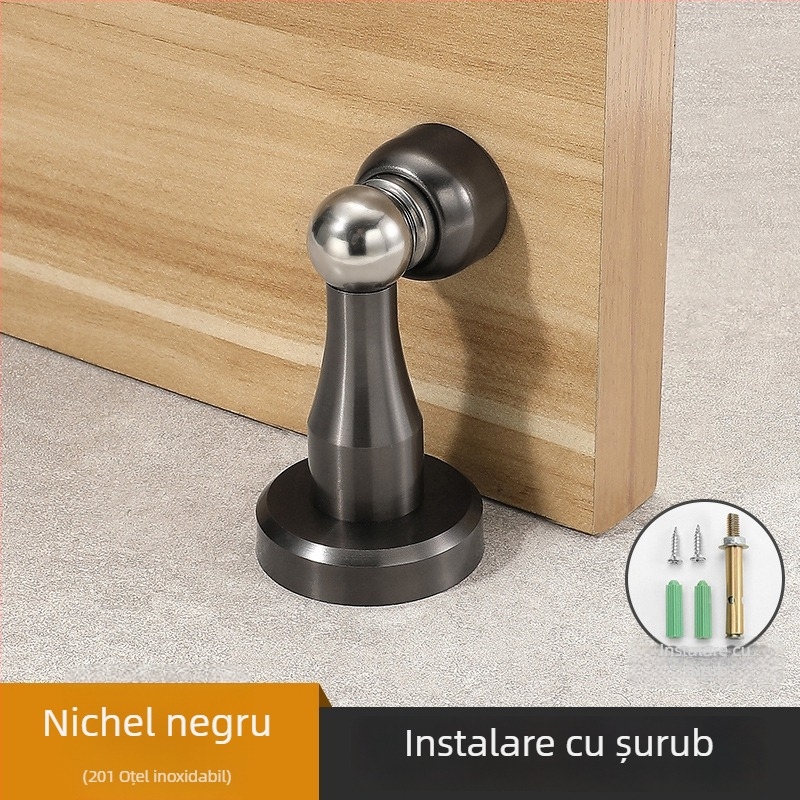 Stopper de ușă Yi Jia MX-109, aliaj de zinc, suprafață electroplacată, montaj pe perete, acționare manuală, stil modern minimalist