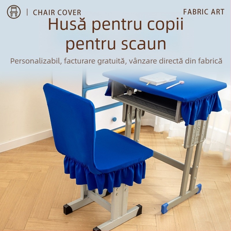 Husă pentru scaun școlar – ansamblu elastic, poliester, stil simplu și modern
