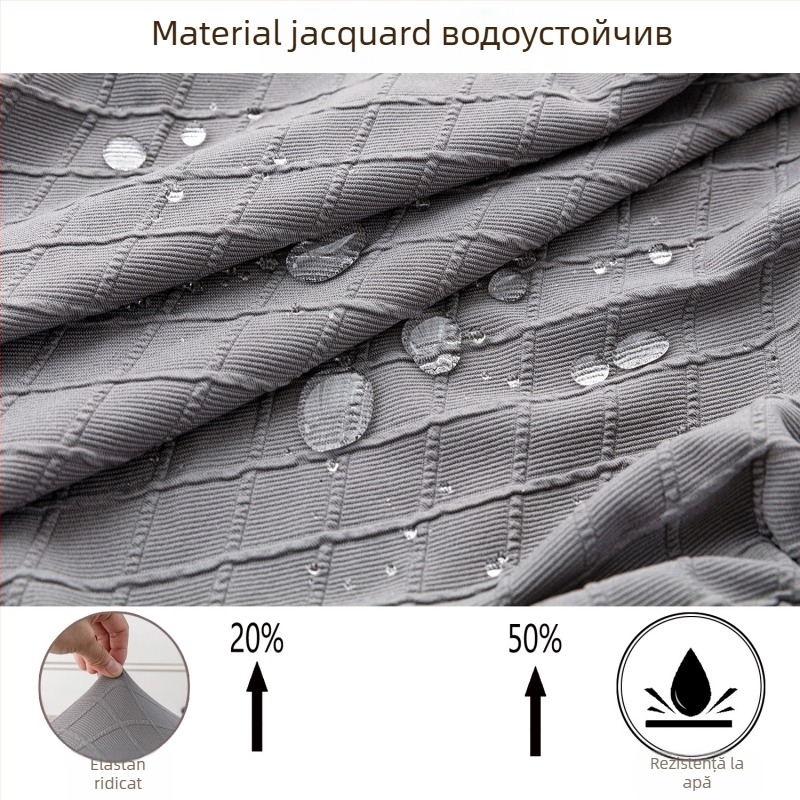 Husă pentru scaun din poliester, formă dreptunghiulară, stil lux ușor, model uni pătrat