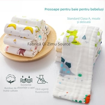 Prosop de baie pentru bebeluți din tifon, 100% bumbac, dreptunghiular, 70 g