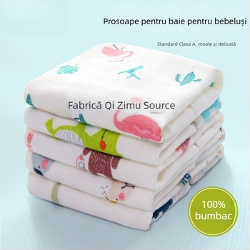 Prosop de baie pentru bebeluți din tifon, 100% bumbac, dreptunghiular, 70 g