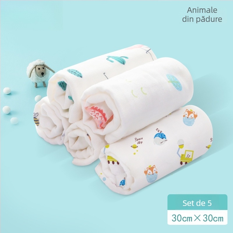 Prosop de baie pentru bebeluți din tifon, 100% bumbac, dreptunghiular, 70 g
