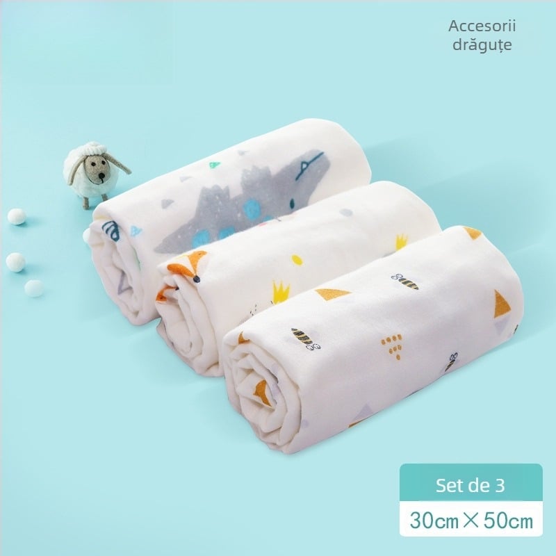 Prosop de baie pentru bebeluți din tifon, 100% bumbac, dreptunghiular, 70 g